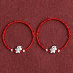 Buddha Stones Year of the Horse 999 Sterling Silver Copper Coins Luck Rope Braided Bracelet Anklet
