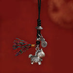 Buddha Stones Year of the Horse 999 Sterling Silver Good Luck Copper Coins Phone Hanging Decoration