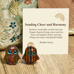 Buddha Stones "Sending Cheer and Harmony" 2Pcs Mini Penguin Decoration Includes Gift Message Card