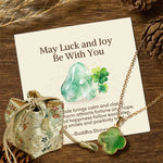 Buddha Stones "May Luck and Joy Be With You" Jade Necklace Includes Gift Message Card