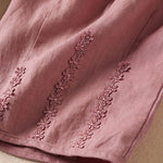 Buddha Stones Summer Small Flower Embroidery  Harem Pants With Pockets