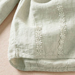 Buddha Stones Summer Small Flower Embroidery  Harem Pants With Pockets