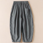 Buddha Stones Summer Small Flower Embroidery  Harem Pants With Pockets