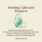 Buddha Stones "Sending Calm and Elegance"Titanium Steel Jade Earrings Includes Gift Message Card