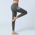 Buddha Stones Moon Moth Skull Design Gym Leggings Women's Yoga Pants