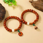 Buddha Stones Bone Beads Lotus Peace Buckle Design Enlightenment Bracelet