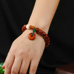 Buddha Stones Bone Beads Lotus Peace Buckle Design Enlightenment Bracelet