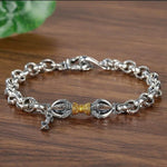 Buddha Stones Retro Om Mani Padme Hum Vajra Copper Calm Bracelet