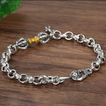 Buddha Stones Retro Om Mani Padme Hum Vajra Copper Calm Bracelet