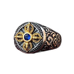 FREE Today: Spiritual Power Tibetan Cross Design Vajra Auspicious Clouds Copper Adjustable Ring