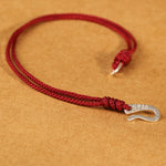 Buddha Stones 925 Sterling Silver Hook Design Red String Strength Colorful Bracelet