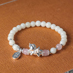 Buddha Stones 999 Sterling Silver Year Of The Horse Natural Black Obsidian Bodhi Seed Strength Bracelet