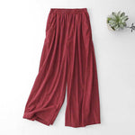 Buddha Stones Fall Dots Pattern High Waist Design Women's Wide Leg Pants With Pockets
