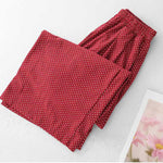 Buddha Stones Fall Dots Pattern High Waist Design Women's Wide Leg Pants With Pockets