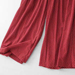 Buddha Stones Fall Dots Pattern High Waist Design Women's Wide Leg Pants With Pockets