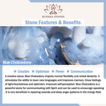 Buddha Stones "Wishing You Healing and Grace" Blue Chalcedony Bracelet Includes Gift Message Card