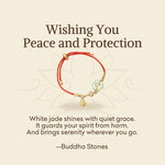 Buddha Stones "Wishing You Peace and Protection" Jade Red Rope Bracelet Includes Gift Message Card