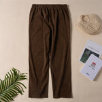 Buddha Stones Women's Commute Pure Color Corduroy Pants With Pockets