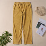 Buddha Stones Women's Commute Pure Color Corduroy Pants With Pockets