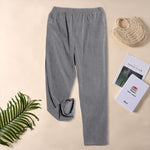 Buddha Stones Women's Commute Pure Color Corduroy Pants With Pockets