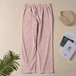 Buddha Stones Women's Commute Pure Color Corduroy Pants With Pockets