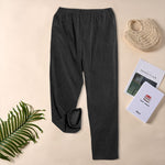 Buddha Stones Women's Commute Pure Color Corduroy Pants With Pockets