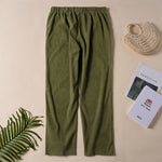 Buddha Stones Women's Commute Pure Color Corduroy Pants With Pockets