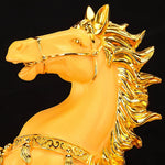 Buddha Stones  "Good Fortune" Year of the Horse Treasure Bowl Ingots Wealth Resin Home Decoration
