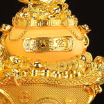 Buddha Stones  "Good Fortune" Year of the Horse Treasure Bowl Ingots Wealth Resin Home Decoration