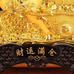Buddha Stones  "Good Fortune" Year of the Horse Treasure Bowl Ingots Wealth Resin Home Decoration