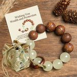 Buddha Stones "Wishing You Wealth and Protection" Sappan Wood Bracelet Includes Gift Message Card