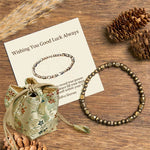 Buddha Stones "Wishing You Balance and Strength" Brass Beads Bracelet Includes Gift Message Card