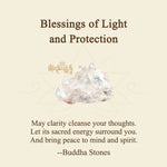 Buddha Stones "Blessings of Light and Protection" White Crystal Bracelet Includes Gift Message Card
