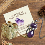 Buddha Stones "All the best for Calm and Wisdom" Cat Amethyst Necklace Includes Gift Message Card