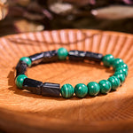 Buddha Stones "May Peace and Power Walk Beside You" Malachite Bracelet Includes Gift Message Card