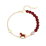 Buddha Stones 925 Sterling Silver Year Of The Horse Design Red Agate Confidence Earrings
