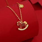 Buddha Stones 925 Sterling Silver Year Of The Horse Design Red Agate Confidence Earrings