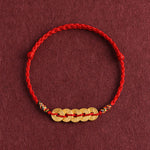 Buddha Stones Five Copper Coins Design Braided String Protection Bracelet Anklet