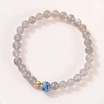 Buddha Stones Natural Moonstone Lotus Love Charming Bracelet