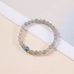Buddha Stones Natural Moonstone Lotus Love Charming Bracelet