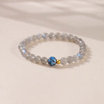 Buddha Stones Natural Moonstone Lotus Love Charming Bracelet