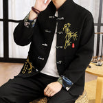 Buddha Stones 2Pcs Tang Suit Bamboo Frog-Button Men's Long Sleeve Shirt Pants Clothing Set