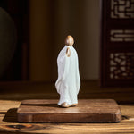 Buddha Stones Meditation Monk Ceramic Statue Serenity Home Decoration