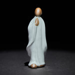 Buddha Stones Meditation Monk Ceramic Statue Serenity Home Decoration