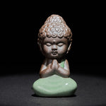 Buddha Stones Prayer Meditation Resting Monk Ceramic Statue Serenity Home Decoration