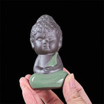 Buddha Stones Prayer Meditation Resting Monk Ceramic Statue Serenity Home Decoration