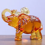 Buddha Stones Yellow Liuli Crystal Elephant Trunk Up Down Design Strength Home Decoration
