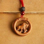 FREE Today: Ward Off Evil Spirits Peach Wood Chinese Zodiac Year Of The Horse Necklace Pendants