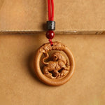 FREE Today: Ward Off Evil Spirits Peach Wood Chinese Zodiac Year Of The Horse Necklace Pendants