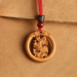 FREE Today: Ward Off Evil Spirits Peach Wood Chinese Zodiac Year Of The Horse Necklace Pendants
